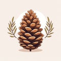 Isolated Pinecone on White Background AI Generated Royalty Free Stock Photo