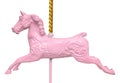 Isolated Pink Carousel Horse