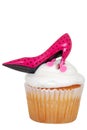 Isolated pink high heel cupcake Royalty Free Stock Photo
