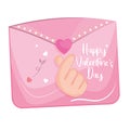 Isolated pink message with text Valentine day Vector