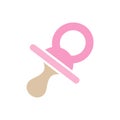 Isolated pink pacifier icon on white background