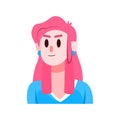 Isolated pink woman vector illustration