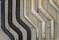 Pipe lines of a heating and cooling system Royalty Free Stock Photo