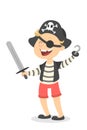 Isolated pirate boy. Royalty Free Stock Photo