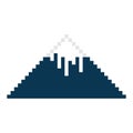 Isolated pixel mountain with ice icon 8 bit design Vector