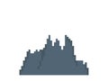 Isolated pixel mountain. Videogame
