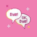 Isolated pixel speech bubble with a cartoon expression Vector