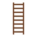 Isolated pixel wooden ladder icon 8 bit design Vector