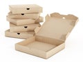 Isolated pizza boxes