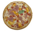 Isolated pizza prosciutto