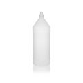 Isolated plain natural PEHD white plastic bottle 1 litar Royalty Free Stock Photo