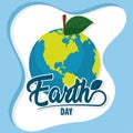 Isolated planet Earth as an apple Earth day Vector Royalty Free Stock Photo