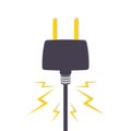 Charged electrical plug comic graphic background graphic