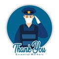 Isolated Police thank you essentials workers