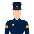 Isolated policeman character