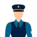 Isolated policeman character