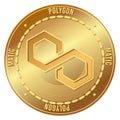 Isolated polygon coin icon