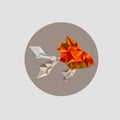 Polygon Goldfish Icon Isolated Vector