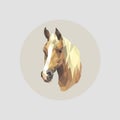 Polygon Horse Icon Isolated Vector