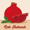 Isolated pomegranade rosh hashana cartoon