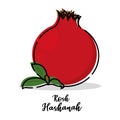 Isolated pomegranade rosh hashanah