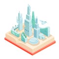 Isolated popup book about smart futuristic city