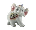 Isolated porcelain elephant statuette photo. Royalty Free Stock Photo