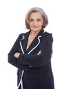 Isolated portrait of a satisfied senior female business woman. Royalty Free Stock Photo