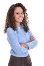 Isolated portrait of a young businesswoman for a candidature or