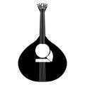 Isolated portuguese guitar silhouette