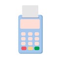 Isolated pos terminal on white background. Payment terminal for credit cards. Pay terminal. Shopping, purchase and Royalty Free Stock Photo