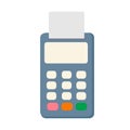 Isolated pos terminal on white background. Payment terminal for credit cards. Pay terminal. Shopping, purchase and Royalty Free Stock Photo