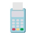 Isolated pos terminal on white background. Payment terminal for credit cards. Pay terminal. Shopping, purchase and Royalty Free Stock Photo