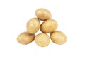 Isolated potato. Group whole raw potatoes isolated on white background with clipping path. Fresh potato isolated on white.