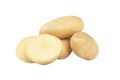 Isolated potato. Group whole raw potatoes isolated on white background with clipping path. Fresh potato isolated on white.