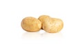 isolated potato tubers on white background