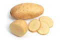 Isolated potatoes. Whole potatoe and cut isolated on white background Royalty Free Stock Photo