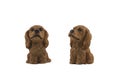 Isolated nice ceramic brown dog statuette photo. Royalty Free Stock Photo