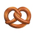 Isolated pretzel realistic illustration. oktoberfest element