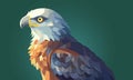 Isolated Prey Bird of Eagle Character Isolated on Green