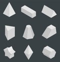 Isolated Prisms, Bright Geometric Figures Set