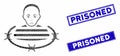 Isolated Prisoner Mosaic and Grunge Rectangle Prisoned Seals Royalty Free Stock Photo