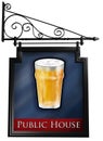 Isolated pub sign