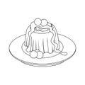 Isolated pudding Gourmet dessert Sweet food Vector