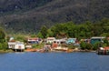 The isolated Puerto Eden in Wellington Islands, fiords of southern Chile Royalty Free Stock Photo