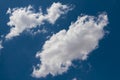 Isolated Puffy white Cumulus cloud on a clear blue