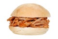 Isolated pulled pork sandwich Royalty Free Stock Photo