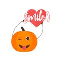 Isolated pumkin cute smile character