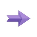 Isolated Purple Arrow Icon Flat Design Pointing to the Right Direction Navigation Button Royalty Free Stock Photo