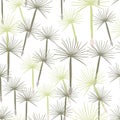 Isolated purple and beige random dandelion flowers seamless pattern. White background Royalty Free Stock Photo
